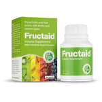 Fructaid enzyme supplement bottle and packaging on a white background